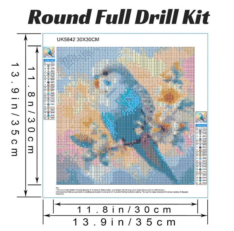 Hestarcul DIY Bird Diamond Art Kits for Adults,5D Diamond Painting Kit for Beginner,Full Round Gem Art Paint by Diamond for Home Wall Decor,Gift for Adult. - Image 4