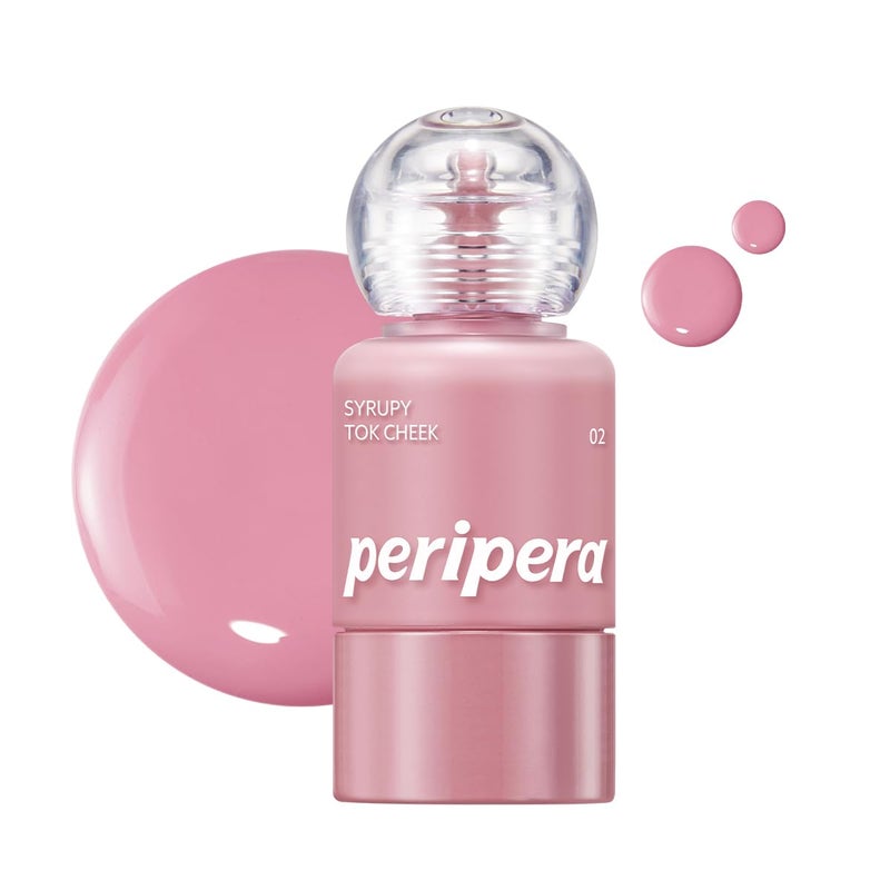 PERIPERA SYRUPY TOK CHEEK 15 Colors, Liquid Blush, Dewy Finish and Hydrates All day, Soft Velvet Texture Face Cheek Tint (02 MILKY LAVENDER) - Image 1