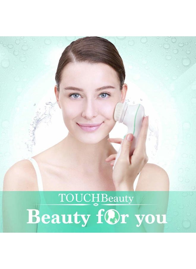 TOUCHBeauty - Facial Cleansing Brush, TOUCHBeauty Face Scrubber Electric with Case, 3 Spin Brushes for Deep Cleansing, Gentle Exfoliating, Dual-Speed, Waterproof AS-0759A（Green） - Image 1