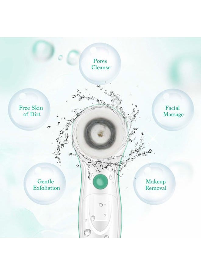 TOUCHBeauty - Facial Cleansing Brush, TOUCHBeauty Face Scrubber Electric with Case, 3 Spin Brushes for Deep Cleansing, Gentle Exfoliating, Dual-Speed, Waterproof AS-0759A（Green） - Image 1