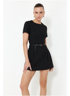 trendyol Black Belted Mini Jumpsuit TWOSS24TU00049  - Image 3