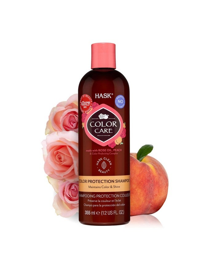 HASK Color Care Color Protection Shampoo - 355ml | For Colour-treated Hair | With Rose Oil & Peach | Free Of Sulphate & Paraben - Image 1