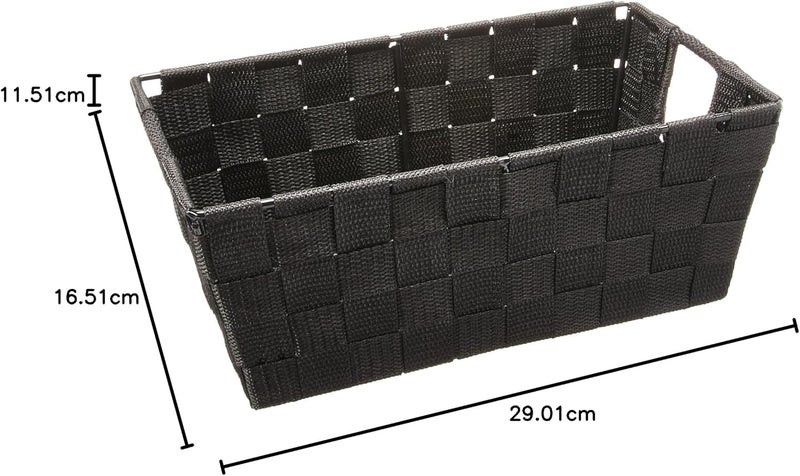 Whitmor Woven Strap Small Shelf Tote in Black - Stylish Storage Solution - Image 4