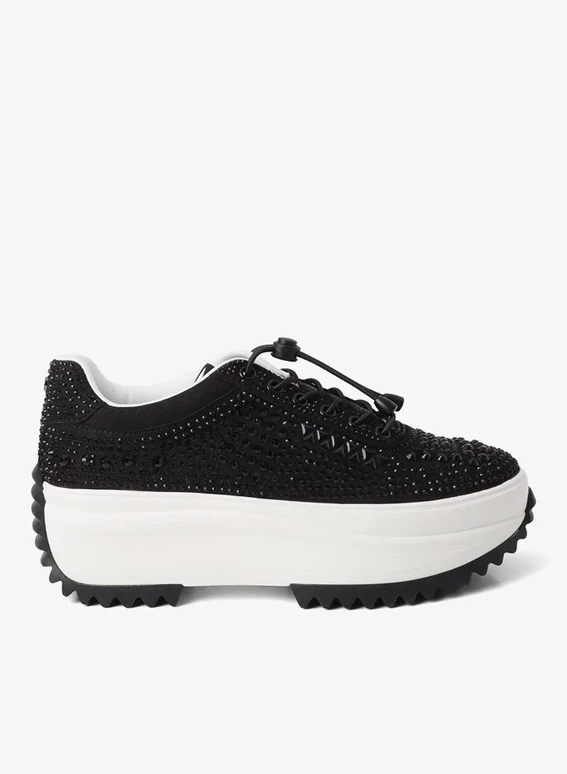 Lola Casademunt Trainers with transparent sole and rhinestone appliqués