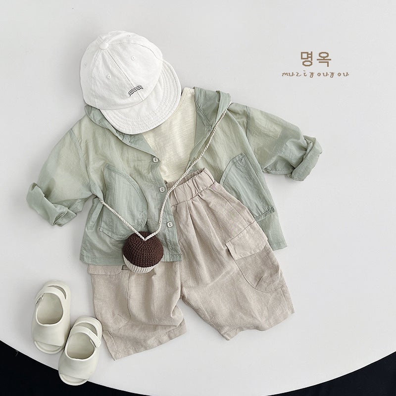 Cream-Colored T-Shirt ~ 2025 Summer Children's Short-Sleeve Boys' Top Girls' Cotton Japanese-Style Children's Clothing Korean Version Children's Clothing - Image 3