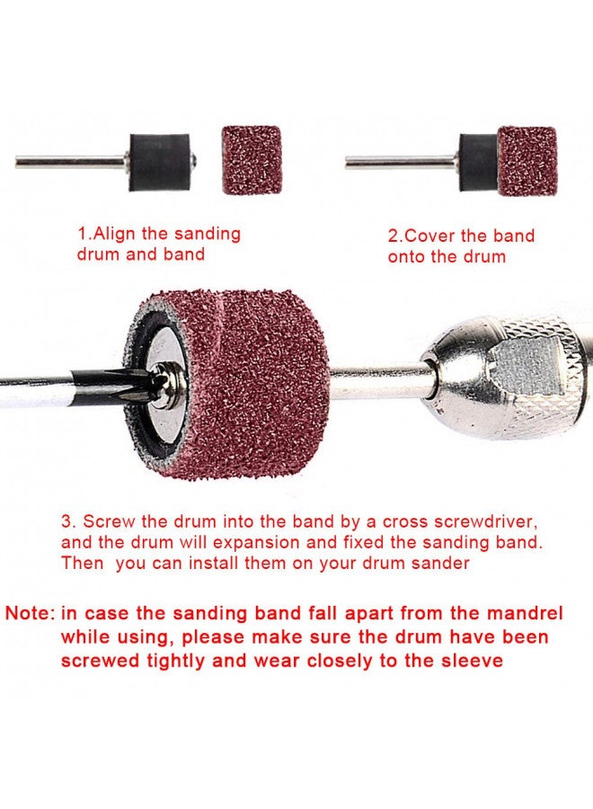AUSTOR AUSTOR 252 Pieces Sanding Drum Kit with Free Box Including 240 Pieces Drum Sander Sanding Sleeves and 12 Pieces Drum Mandrels for Dremel Rotary Tool  - Image 3
