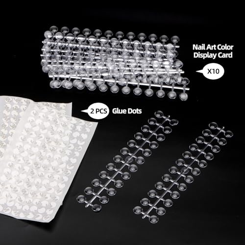 Tbestmax 240 Pcs Nail Polish Swatch Dots Round False Nail Display Tips Transparent Nail Art Color Display Chart with Adhesive Sticker for Nail Polish Training Practicing - Image 3