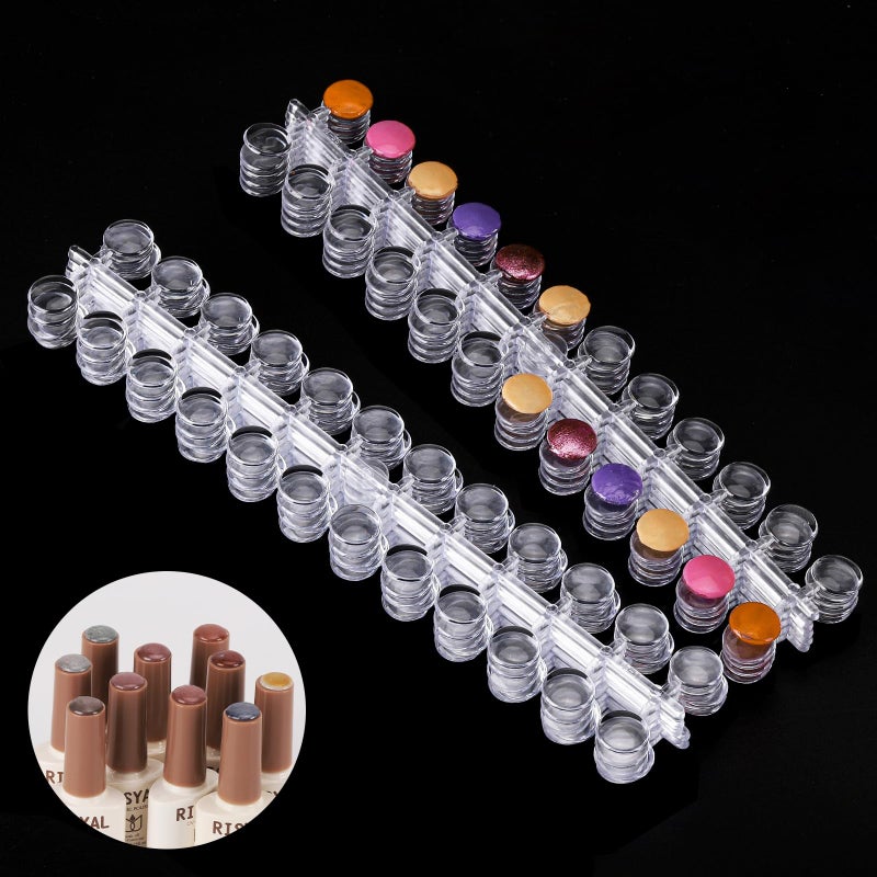 Tbestmax 240 Pcs Nail Polish Swatch Dots Round False Nail Display Tips Transparent Nail Art Color Display Chart with Adhesive Sticker for Nail Polish Training Practicing - Image 2