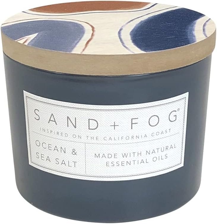 Sand + Fog Scented Candle - Ocean & Sea Salt – Additional Scents and Sizes – 100% Cotton Lead-Free Wick - Luxury Air Freshening Jar Candles - Perfect Home Decor – 12oz - Image 1