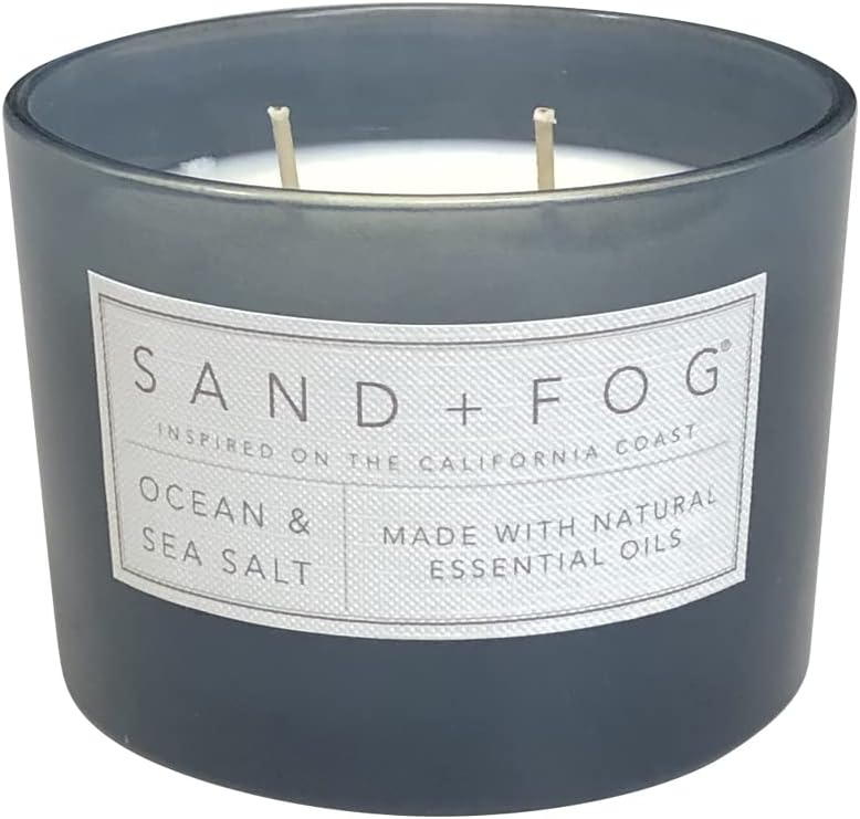 Sand + Fog Scented Candle - Ocean & Sea Salt – Additional Scents and Sizes – 100% Cotton Lead-Free Wick - Luxury Air Freshening Jar Candles - Perfect Home Decor – 12oz - Image 2