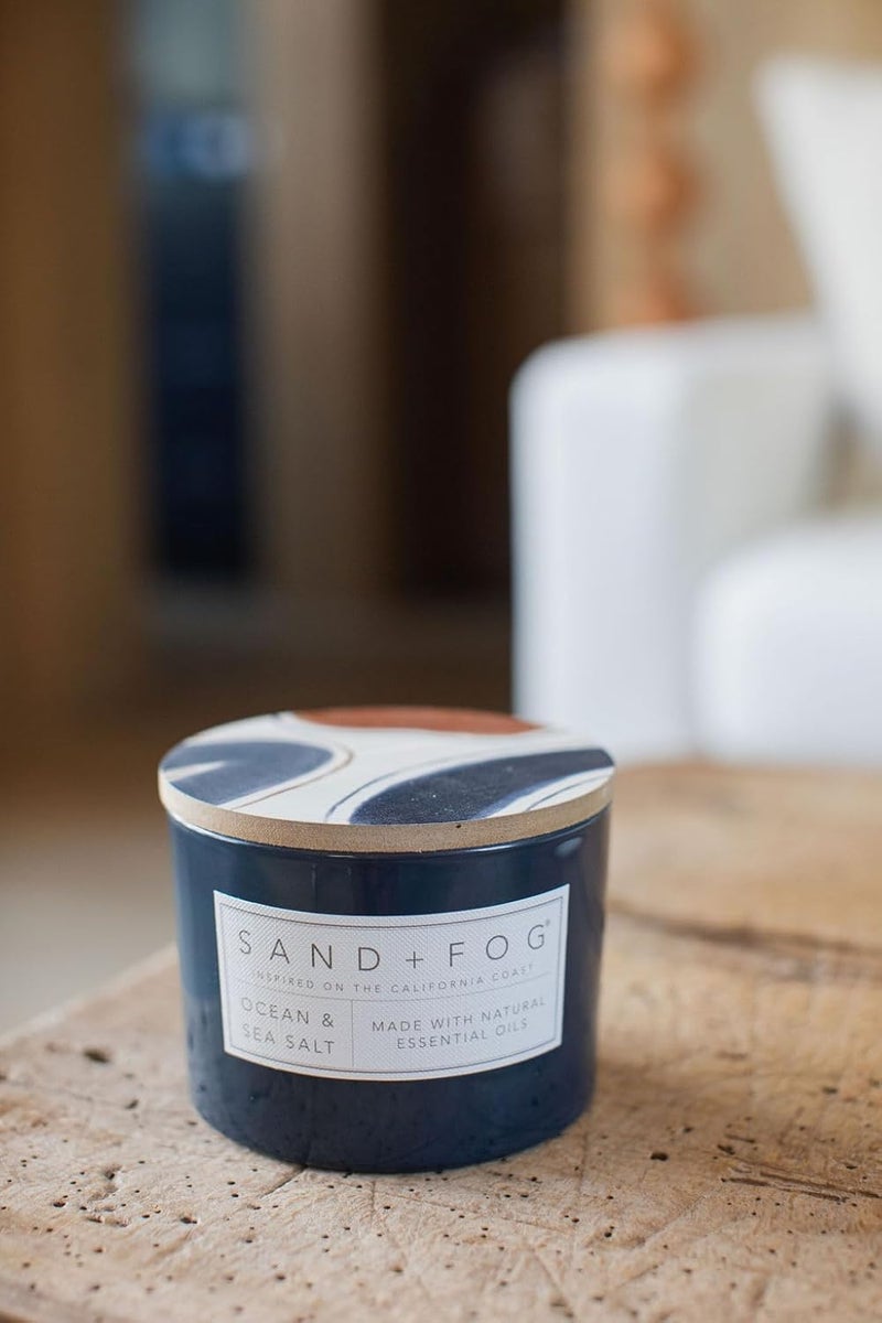Sand + Fog Scented Candle - Ocean & Sea Salt – Additional Scents and Sizes – 100% Cotton Lead-Free Wick - Luxury Air Freshening Jar Candles - Perfect Home Decor – 12oz - Image 4