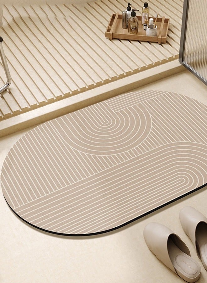 كيلا طقم سجاد حمام ماص مكون من 3 قطع، سجادة حمام سريعة الجفاف، سجادة حمام سحرية من السيليكون، سجادة أرضية مانعة للانزلاق، ظهر مطاطي للحمام والمطبخ وحوض الاستحمام (50×55+40×80+40×60 سم، رمادي) - Image 2