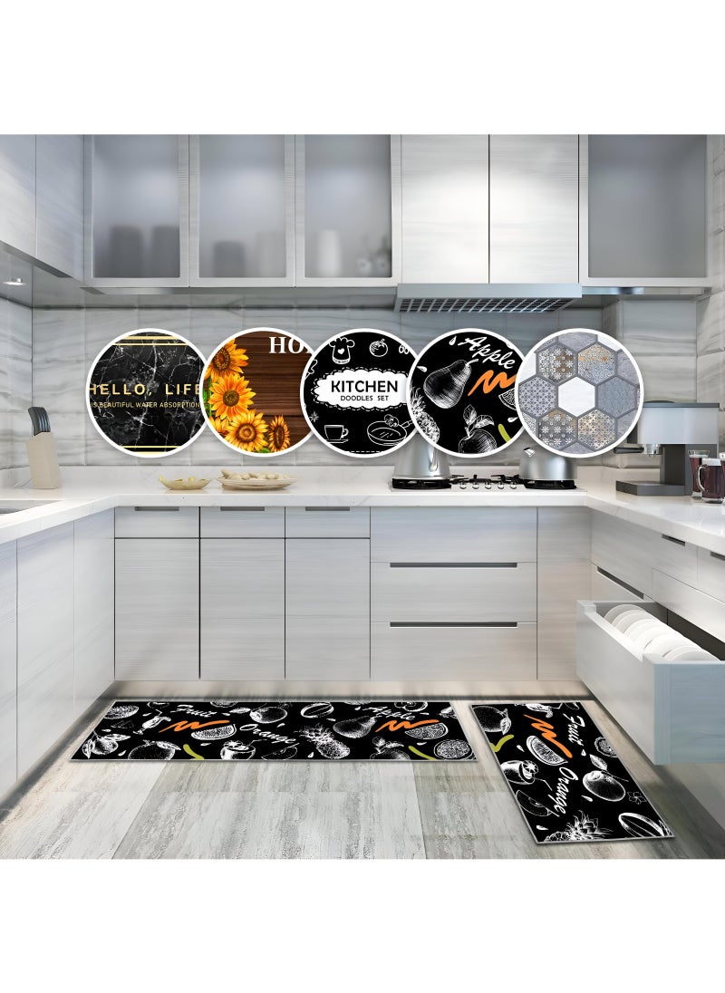 Generic - 2-Piece Kitchen Mat Set, Non-Slip And Washable, Comfortable And Easy To Care For, Dust-Proof Kitchen Mats With Removable Sliding Feature For Enhanced Comfort And Practicality - Image 1