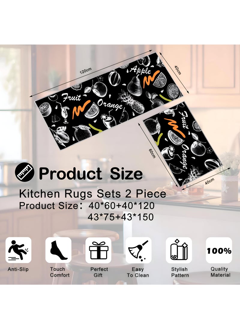 Generic - 2-Piece Kitchen Mat Set, Non-Slip And Washable, Comfortable And Easy To Care For, Dust-Proof Kitchen Mats With Removable Sliding Feature For Enhanced Comfort And Practicality - Image 1