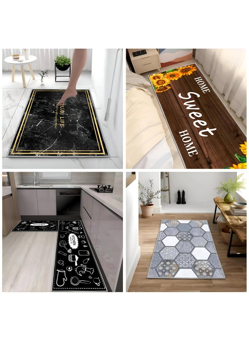 Generic - 2-Piece Kitchen Mat Set, Non-Slip And Washable, Comfortable And Easy To Care For, Dust-Proof Kitchen Mats With Removable Sliding Feature For Enhanced Comfort And Practicality - Image 1