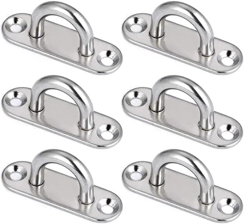 عين هوك من الفولاذ المقاوم للصدأ 5 مم 60 قطعة لوحة مستطيلة حلقة معدنية عتاد القوارب - Image 1