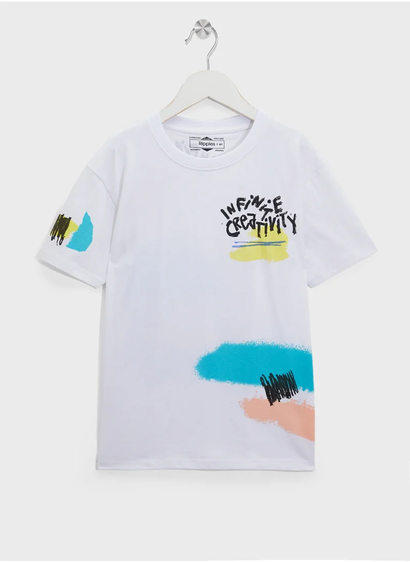 ريبلز مع نمشي Boys Half Sleeves T-shirts