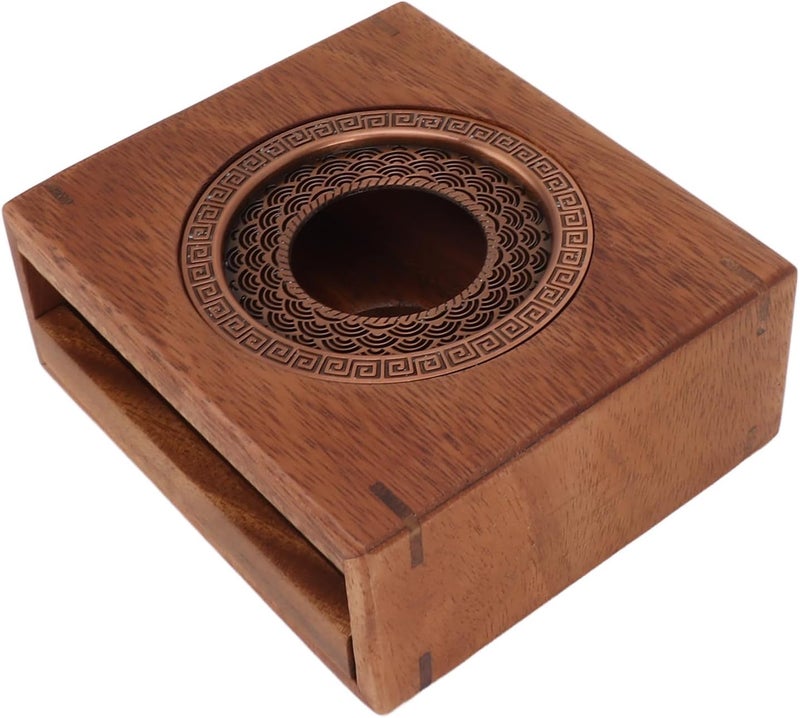 Generic Tea Warmer, Japanese Style Walnut Wood Teapot Warmer, Built in Flavor Promoter, Ideal for Keeping Tea Warm & Enhancing - Image 2