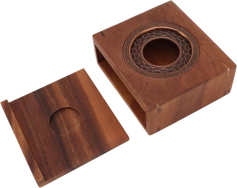 Generic Tea Warmer, Japanese Style Walnut Wood Teapot Warmer, Built in Flavor Promoter, Ideal for Keeping Tea Warm & Enhancing - Image 1