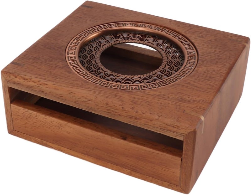 Generic Tea Warmer, Japanese Style Walnut Wood Teapot Warmer, Built in Flavor Promoter, Ideal for Keeping Tea Warm & Enhancing - Image 3