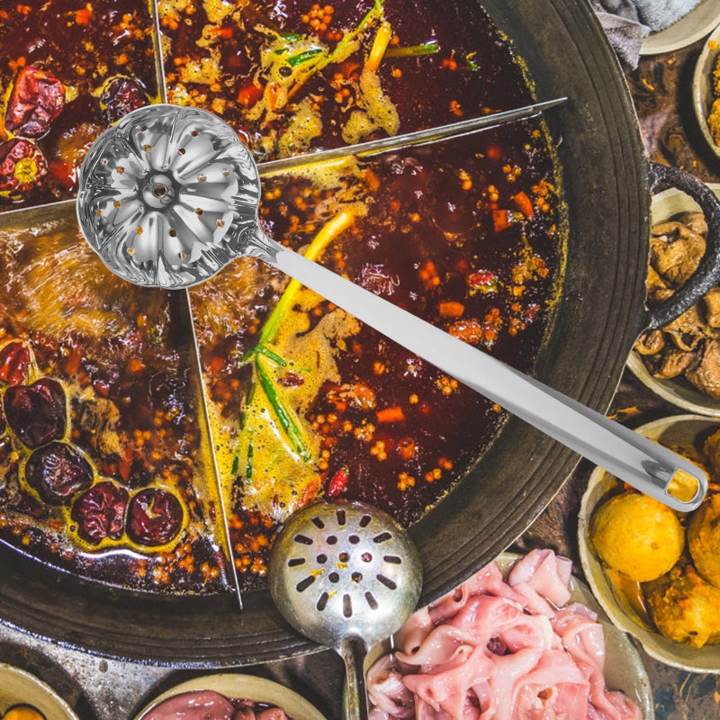 🍳 ملعقة إزالة شوائب الزيت من الفولاذ المقاوم للصدأ أداة تقديم طعام صحية ومتينة - Image 2