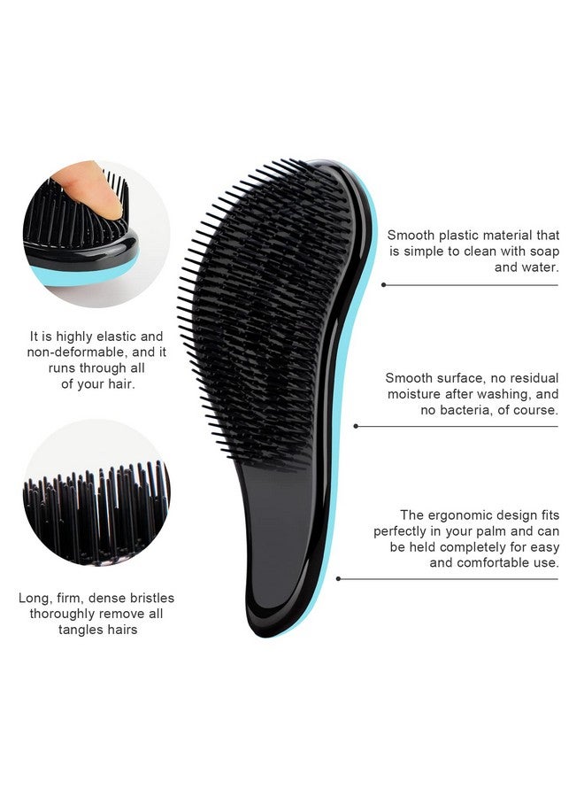 Daxstar Hair Brush 4Pcs Hair Brushes For Women Men Brush For Curly Hair Baby Mens Mini Toddler Hair Brush Blue - Image 4