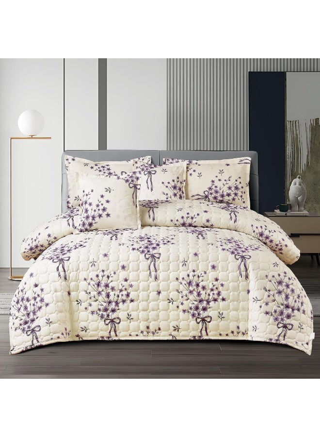 MingLi 4-Piece Twin XL Summer Bedding Set (Solid & Floral) – Lightweight Comforter, Fitted Sheet & 2 Pillowcases – Soft & Breathable Fabric – Compressed – Size 170×220 cm - Image 1