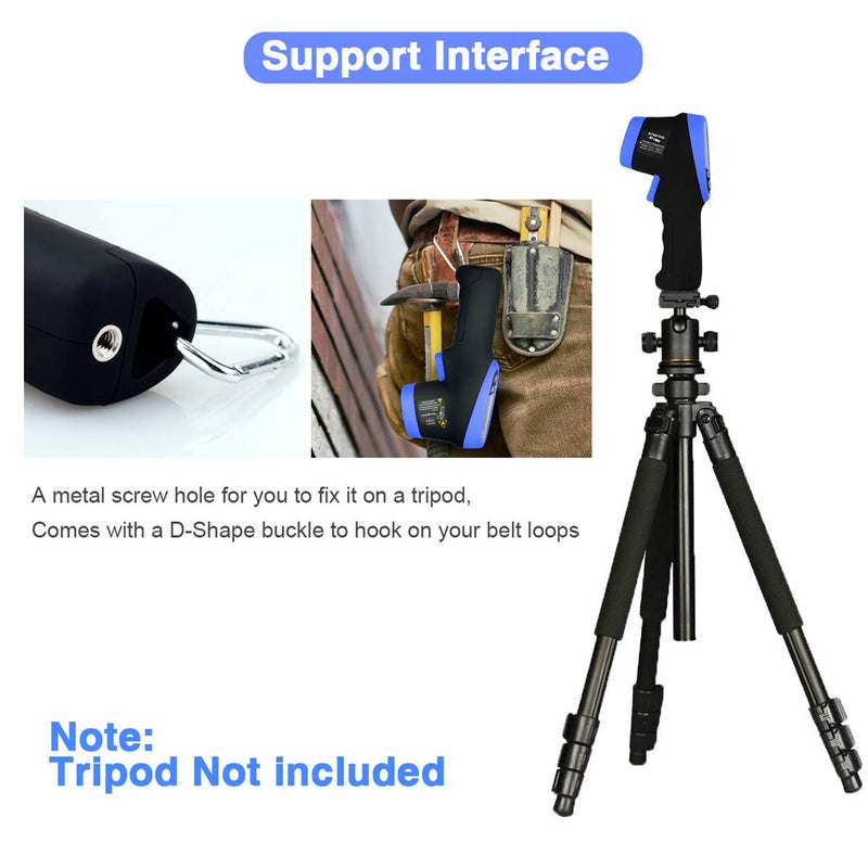 BTMETER BT-1800 Non Contact Pyrometer High Temperature Infrared Thermometer Gun -58°F ~3272°F (-50~1800℃) DS 50:1 for Metal Melting Furnace Forge Kiln Tempe Tester-Blue(NOT for Human Temp) - Image 3