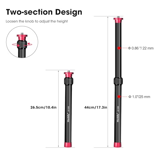 Manbily Gimbal Extension Pole Aluminium Tripod Centre Column Extension Rod 1/4" Thread 2 Section Tube for DJI OSMO Mobile 2 Zhiyun Smooth 4/Q Monopod DSLR Camera Phone Photo Selfies Video Vlog - Image 2