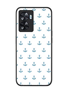 Rugged Black edge case for Oppo A57 Slim fit Soft Case Flexible Rubber Edges Anti Drop TPU Gel Thin Cover - Anchor Blue