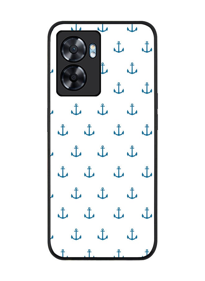 Stylizedd - Rugged Black edge case for Oppo A57 Slim fit Soft Case Flexible Rubber Edges Anti Drop TPU Gel Thin Cover - Anchor Blue - Image 1