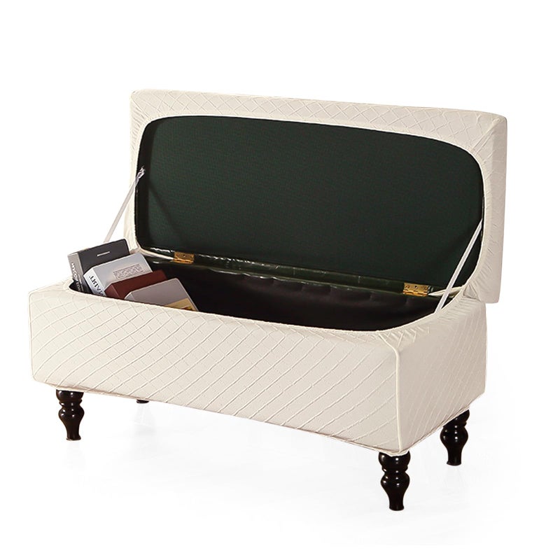 FUANGUI Ottoman Cover Stretch Storage Ottoman Bench Slipcover Jacquard Folding Storage Bench Ottoman Cover Footrest Stool Slipcover Footstool Protector Cover with Elastic Bottom,Medium - Image 1