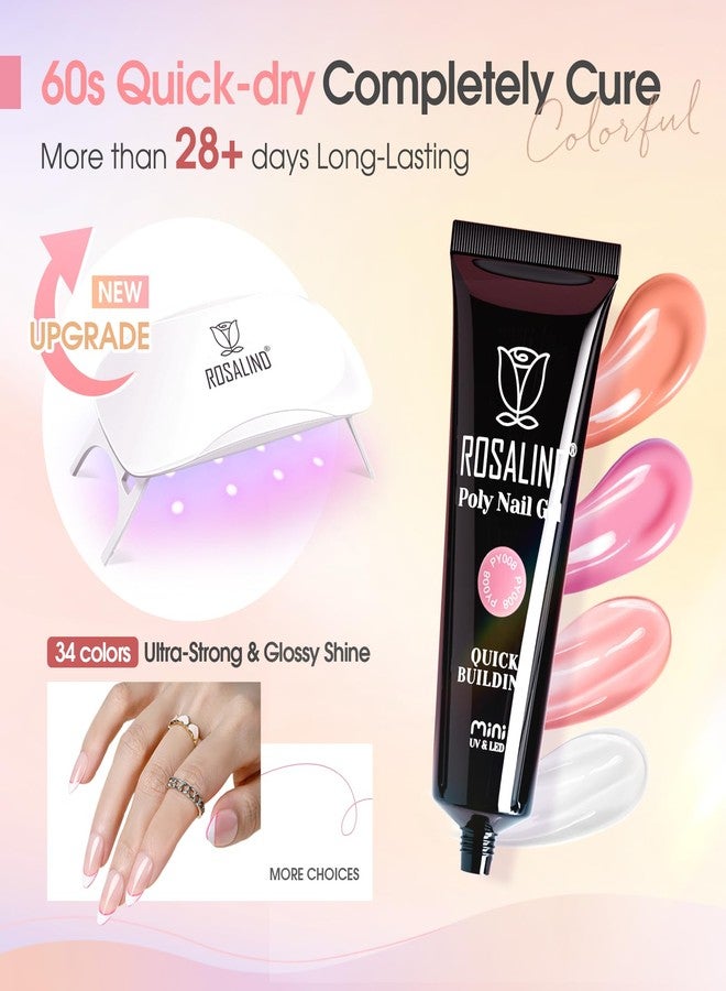 Rosalind مجموعة جل الأظافر الملون من روزاليند - 34 لون + ملحقات نيون مجموعة جل الأظافر الشفافة العارية مع مصباح UV صغير وحل الانزلاق لمجموعة تمديد صيفية وهالوين - Image 4