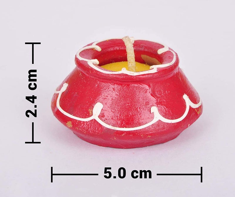 NRSON ® مصابيح ماتكي التقليدية من الطين المزخرف لعيد ديwali ونافرتي (مجموعة من 30، متعددة الألوان) - Image 5