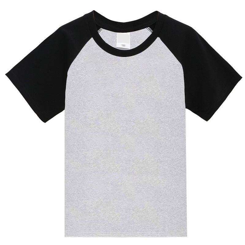 Summer Men'S And Women'S Same Style Short-Sleeved Hong Kong Style T-Shirt Trendy Brand Fashionable Loose All-Match New Style Round Neck Color Matching Base Shirt Trendy - Image 1