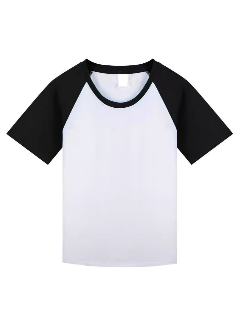 Summer Men'S And Women'S Same Style Short-Sleeved Hong Kong Style T-Shirt Trendy Brand Fashionable Loose All-Match New Style Round Neck Color Matching Base Shirt Trendy - Image 3