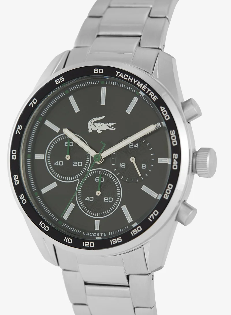 LACOSTE Boston Collection Chronograph Quartz Watch For Men With Silver Stainless Steel Bracelet - 2011347