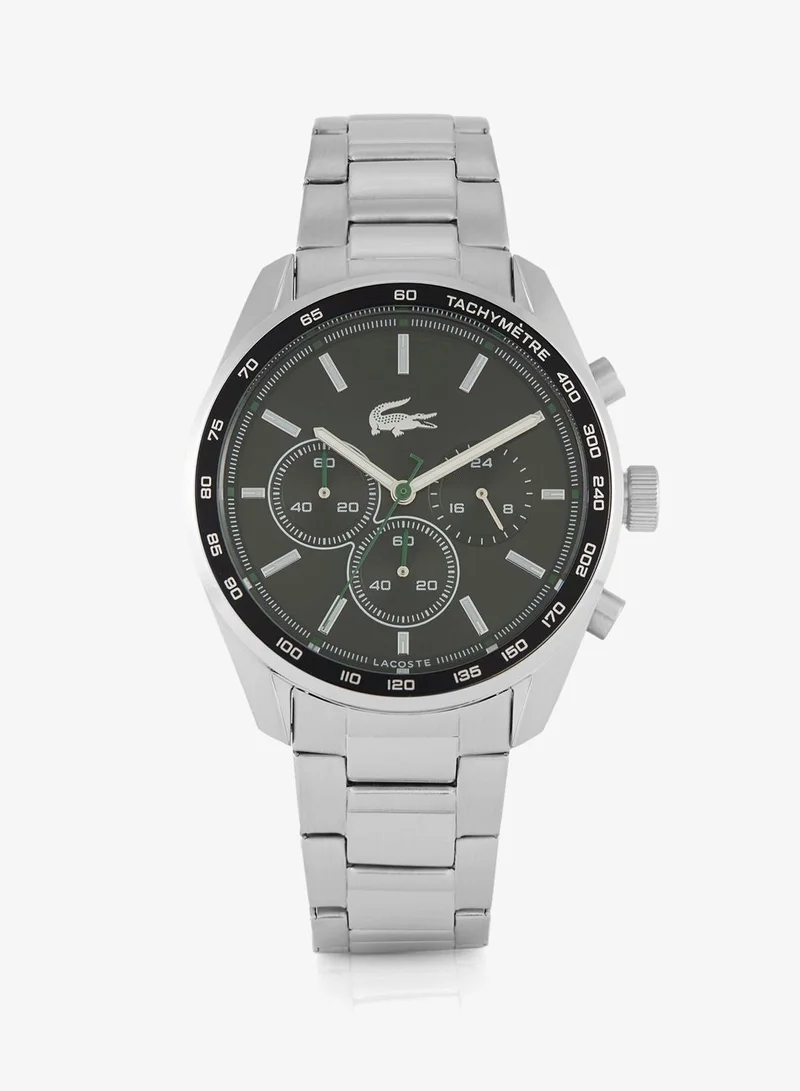 LACOSTE Boston Collection Chronograph Quartz Watch For Men With Silver Stainless Steel Bracelet - 2011347