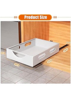Beauenty Pull Out Cabinet Organizer Fixed With Adhesive Nano Film,Heavy Duty Storage and Organizer Sliding Drawer Pantry Shelves,Pull Out Cabinet Organizer for Kitchen,Living Room,Bathroom,Home (White)  - Image 2