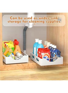 Beauenty Pull Out Cabinet Organizer Fixed With Adhesive Nano Film,Heavy Duty Storage and Organizer Sliding Drawer Pantry Shelves,Pull Out Cabinet Organizer for Kitchen,Living Room,Bathroom,Home (White)  - Image 3