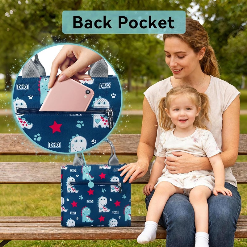 PHEBEN Store Small Diaper Bag Tote Waterproof Travel Mini Diaper Bag Multi-Function Baby Handbag Crossbody Purse(Cute Dinosaur) - Image 2