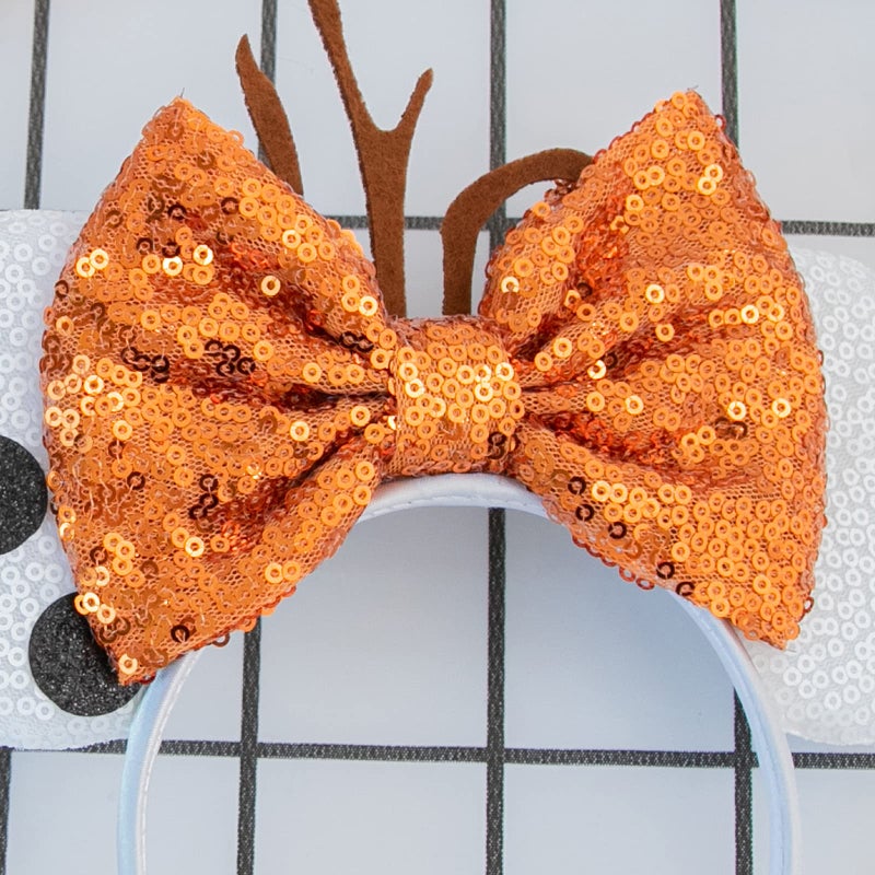 CHuangQi Mouse Ears Headband with Shiny Bow, Double-sided Sequins Glitter Hair Band, for Birthday Party Celebration & Event (XC16) - Image 5