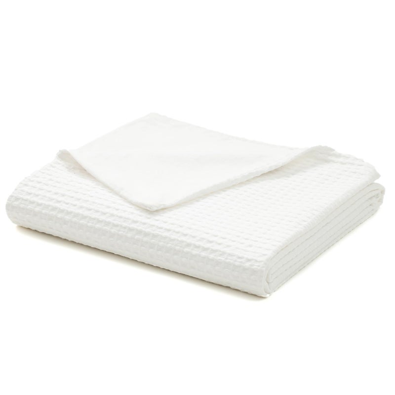 YnM Cotton Waffle Weave Duvet Cover for Weighted Blankets with 16 Strings (Coconut White, 48''x72'') - Image 1