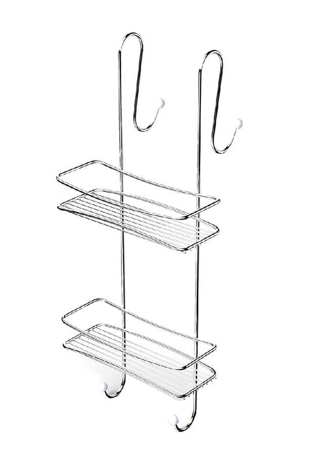 Primanova 2-Tier Elegant and Modern Design Hanging Shower Caddy Silver 52.6 x 26.8 x 10.63 cm D-05249