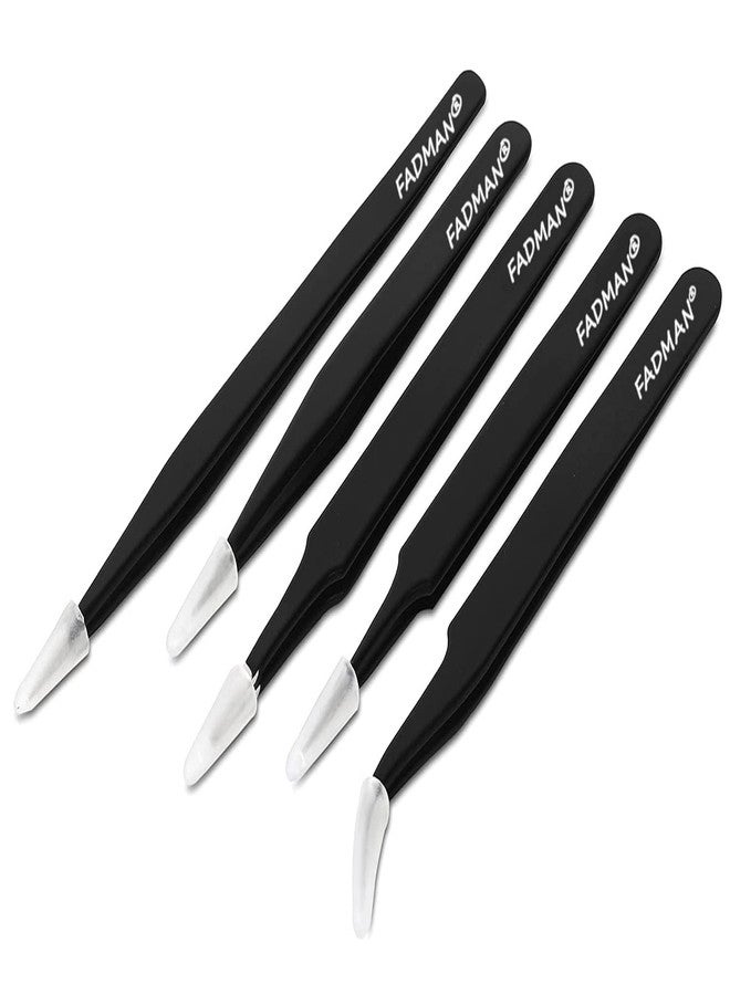 Fadman 5 in 1 Satinless Steel Tweezer Set (Powder Coated). - Image 1