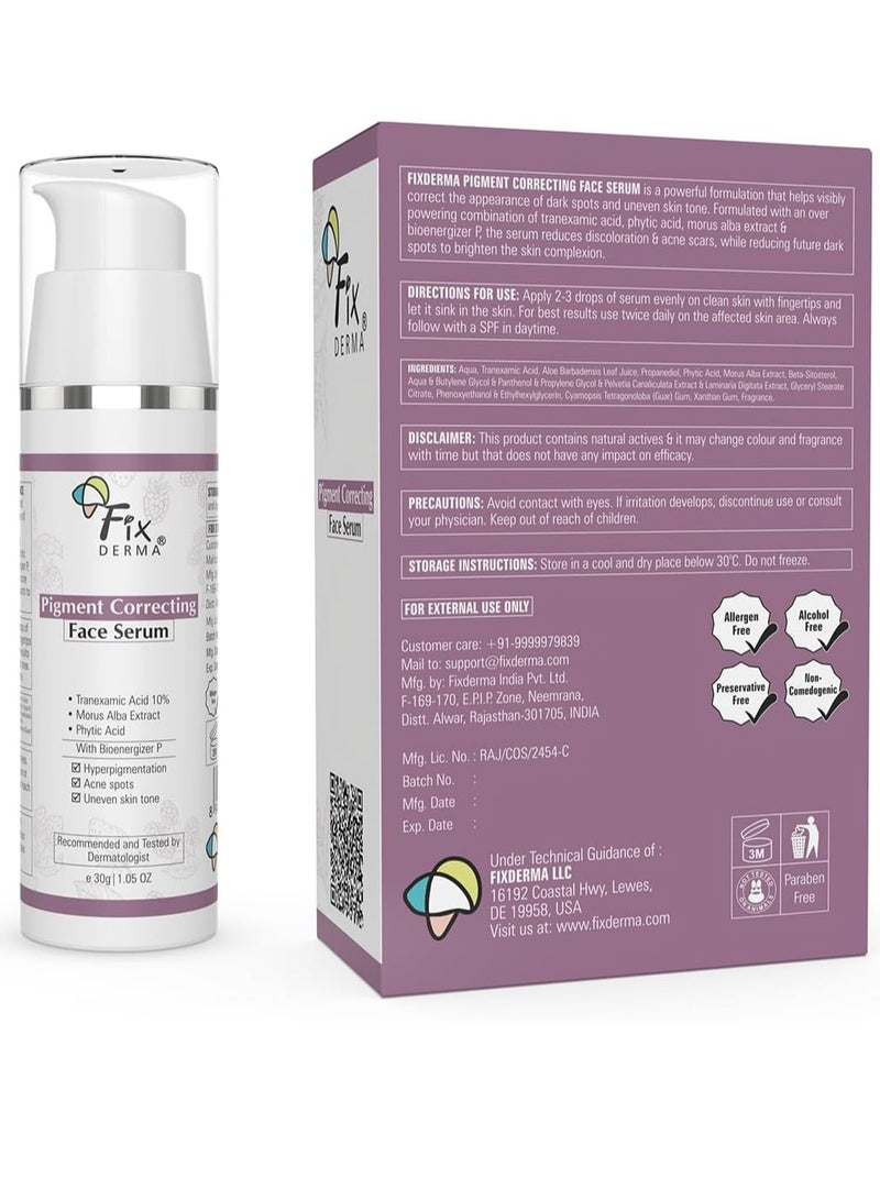FIXDERMA 3% Tranexamic Acid Serum, Pigment Correcting Serum | Face Serum for Melasma, Hyperpigmentation & Acne Spots | Acne Serum | Face Serum for Men & Women - 30g - Image 3