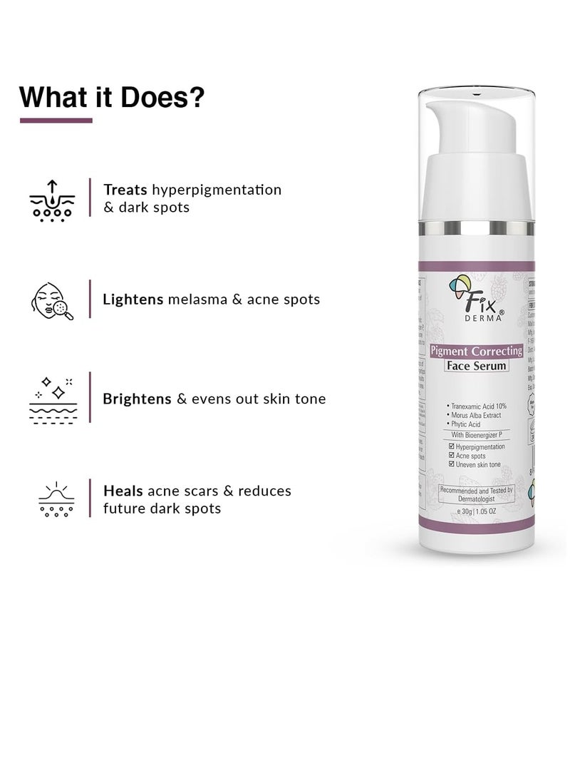 FIXDERMA 3% Tranexamic Acid Serum, Pigment Correcting Serum | Face Serum for Melasma, Hyperpigmentation & Acne Spots | Acne Serum | Face Serum for Men & Women - 30g - Image 4