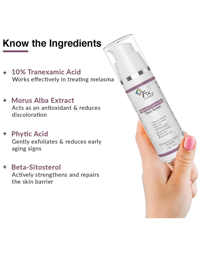 FIXDERMA 3% Tranexamic Acid Serum, Pigment Correcting Serum | Face Serum for Melasma, Hyperpigmentation & Acne Spots | Acne Serum | Face Serum for Men & Women - 30g - Image 5