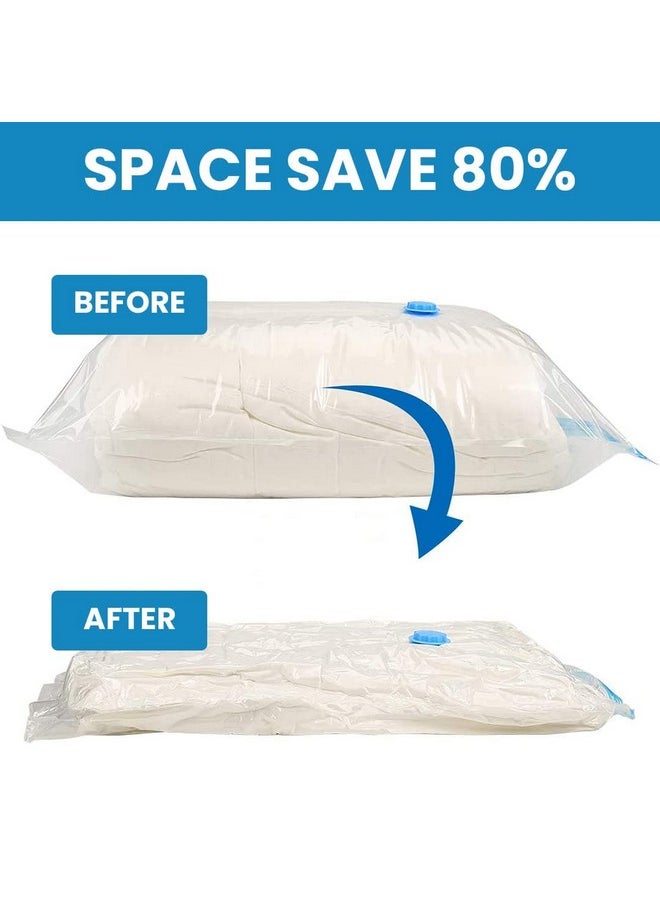 Deejay Deejay Space Saver Reusable Vacuum Storage Ziplock Compression Sealer Bags For Travel Clothes And Home Blankets,Quilts With Hand Pump-(Standard Pack Of 5 (2 Small+2 Medium+1 Large,Plastic)Transparent  - Image 4