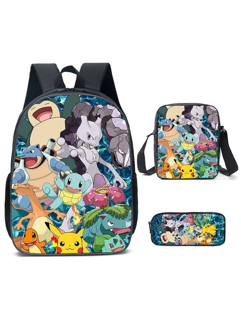 New Elementary School Student Backpack Three-Piece Set 29*42*16cm